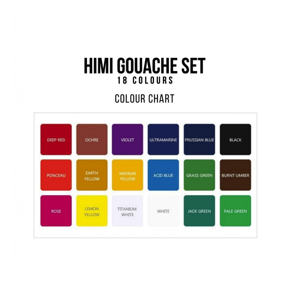 Set of Jelly Cup Pastel Gouache - HIMI - Green 18 pcs. x 30 g