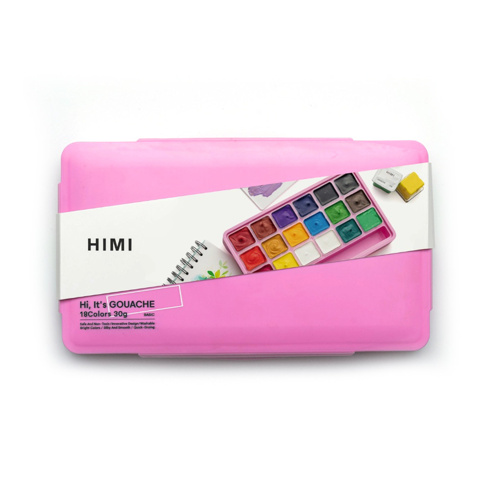 Set of Jelly Cup Pastel Gouache - HIMI - Pink 18 pcs. x 30 g