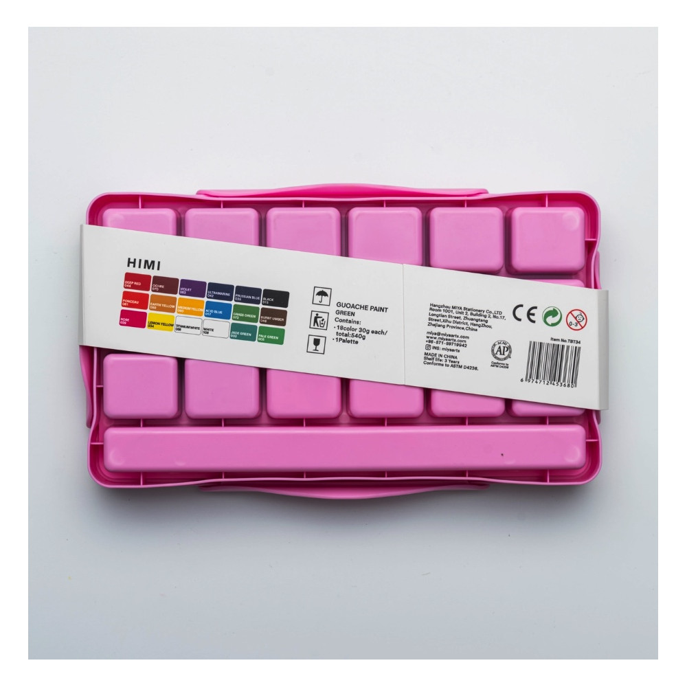 Set of Jelly Cup Pastel Gouache - HIMI - Pink 18 pcs. x 30 g