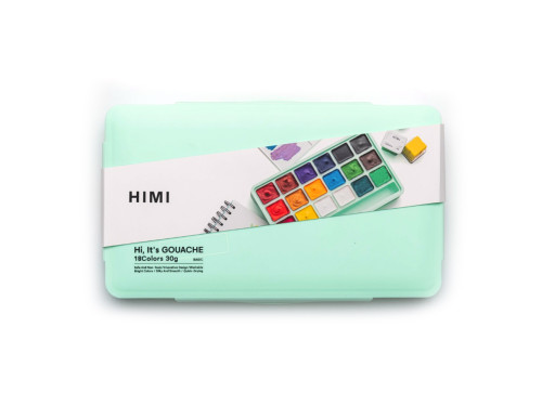 Set of Jelly Cup Pastel Gouache - HIMI - Green 18 pcs. x 30 g