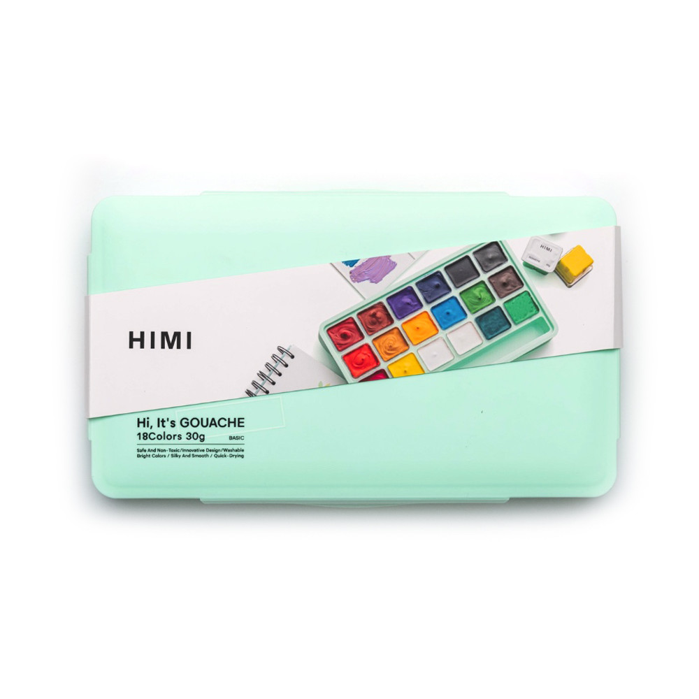 Set of Jelly Cup Basic Gouache - HIMI - Green 18 pcs. x 30 g