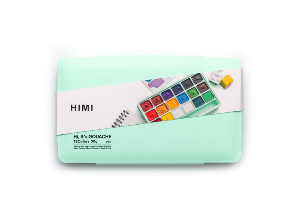 Set of Jelly Cup Basic Gouache - HIMI - Green 18 pcs. x 30 g
