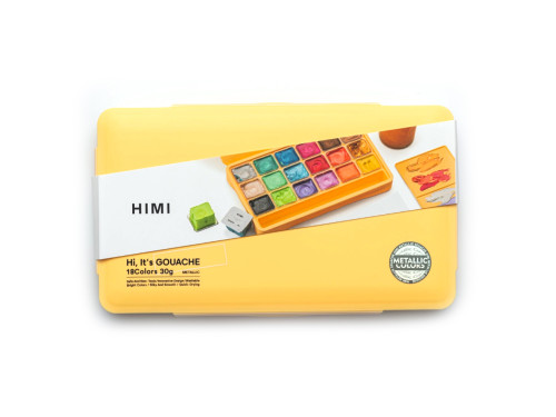 Zestaw gwaszy Jelly Cup Pastel - HIMI - Yellow 18 szt. x 30 g