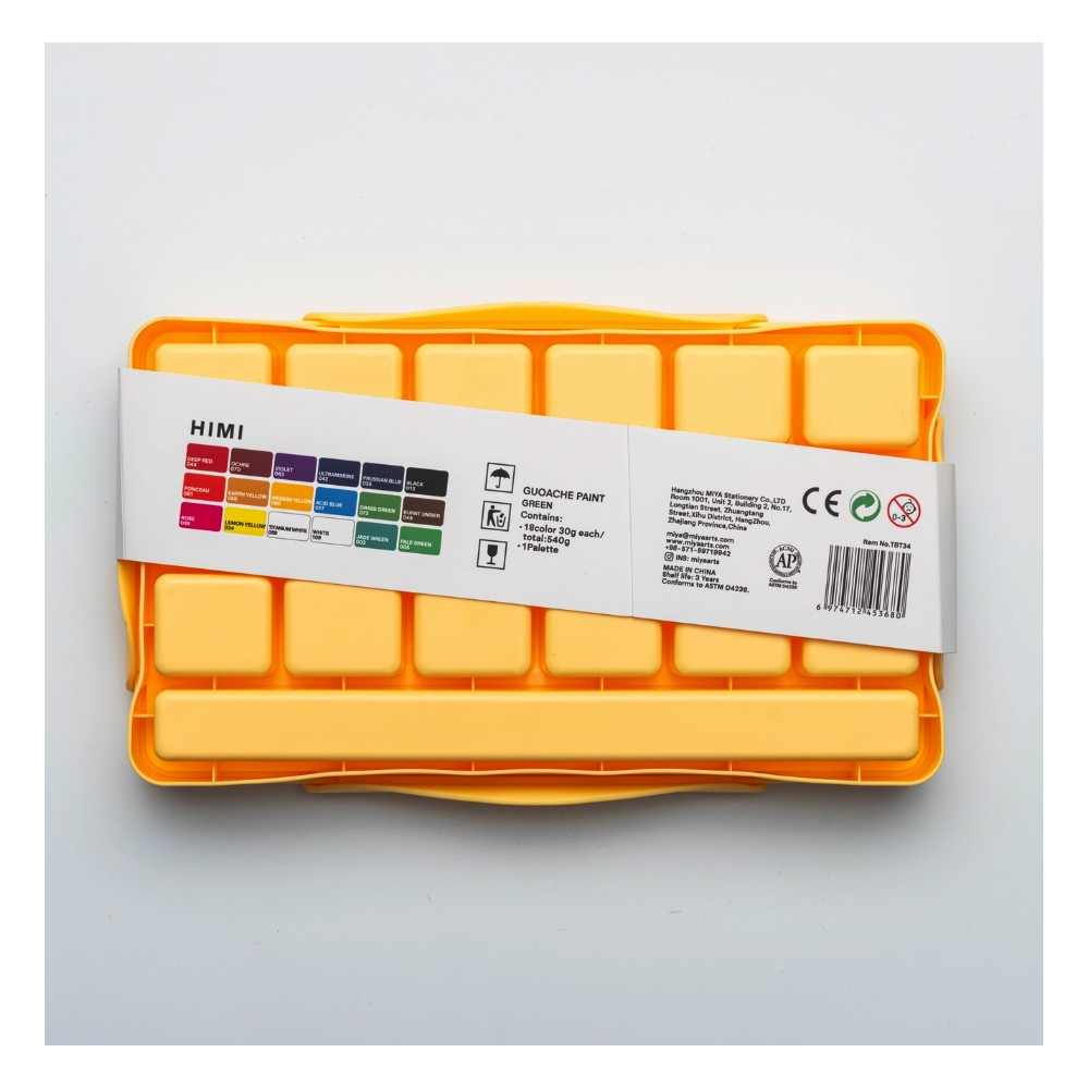 Zestaw gwaszy Jelly Cup Pastel - HIMI - Yellow 18 szt. x 30 g