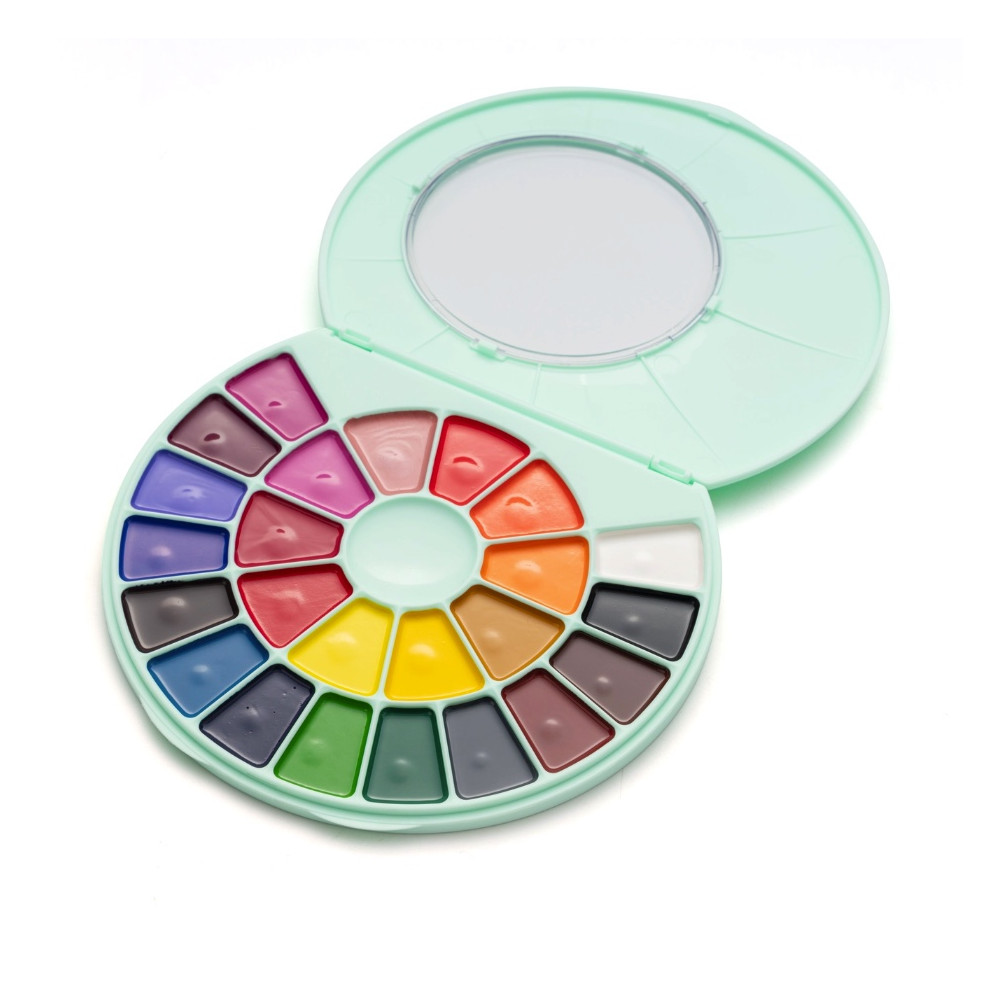 Zestaw akwareli Semi-Moist - HIMI - Green 24 szt.