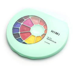 Set of Semi-Moist watercolors - HIMI - Green 24 pcs.