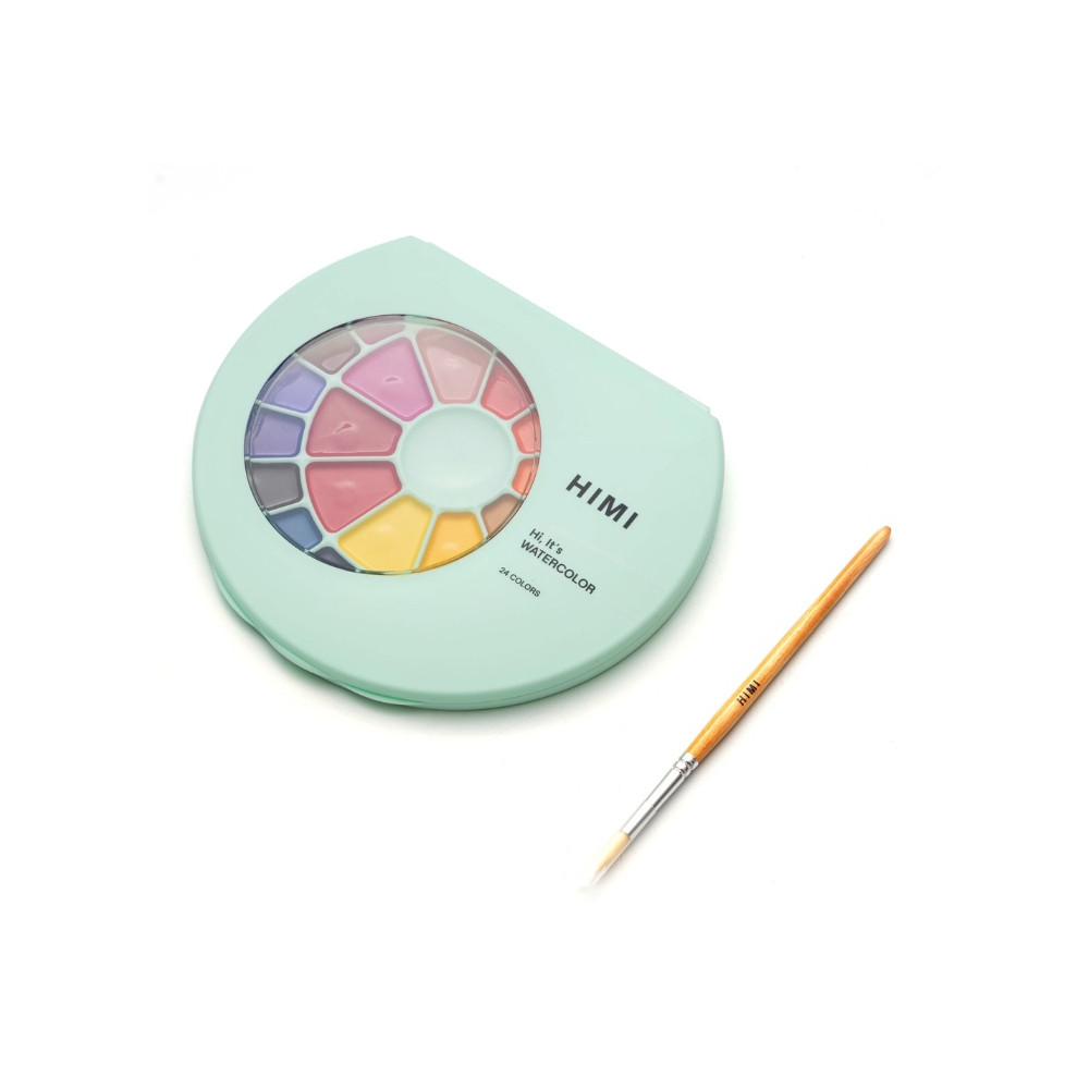 Zestaw akwareli Semi-Moist - HIMI - Green 24 szt.