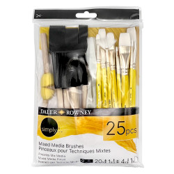 Zestaw pędzli i akcesoriów Mixed Media - Daler Rowney - 25 szt.