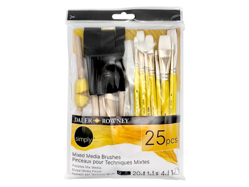 Zestaw pędzli i akcesoriów Mixed Media - Daler Rowney - 25 szt.