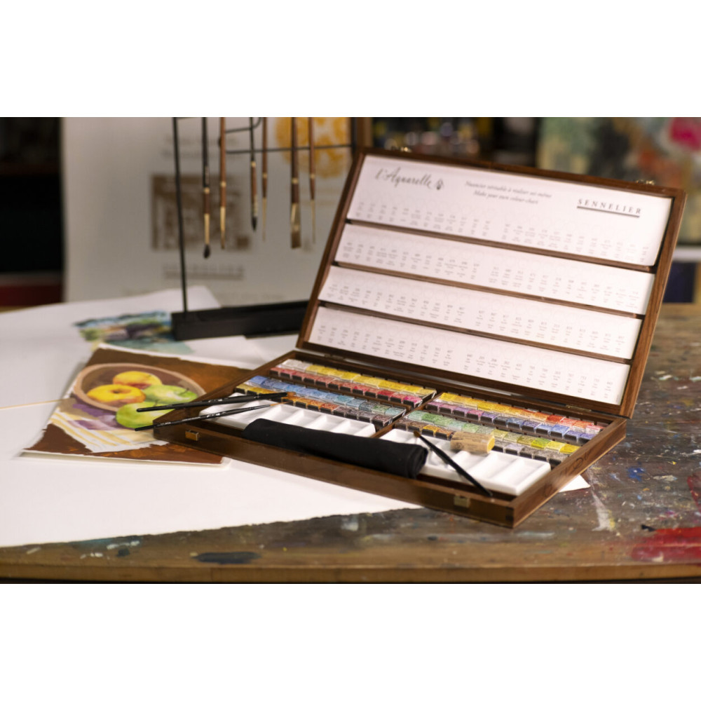 Set of l'Aquarelle watercolor half-pans - Sennelier - 96 pcs.