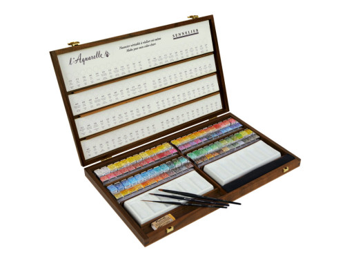 Set of l'Aquarelle watercolor half-pans - Sennelier - 96 pcs.