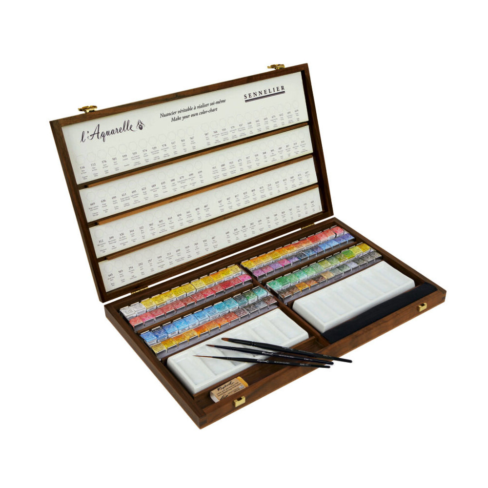 Set of l'Aquarelle watercolor half-pans - Sennelier - 96 pcs.