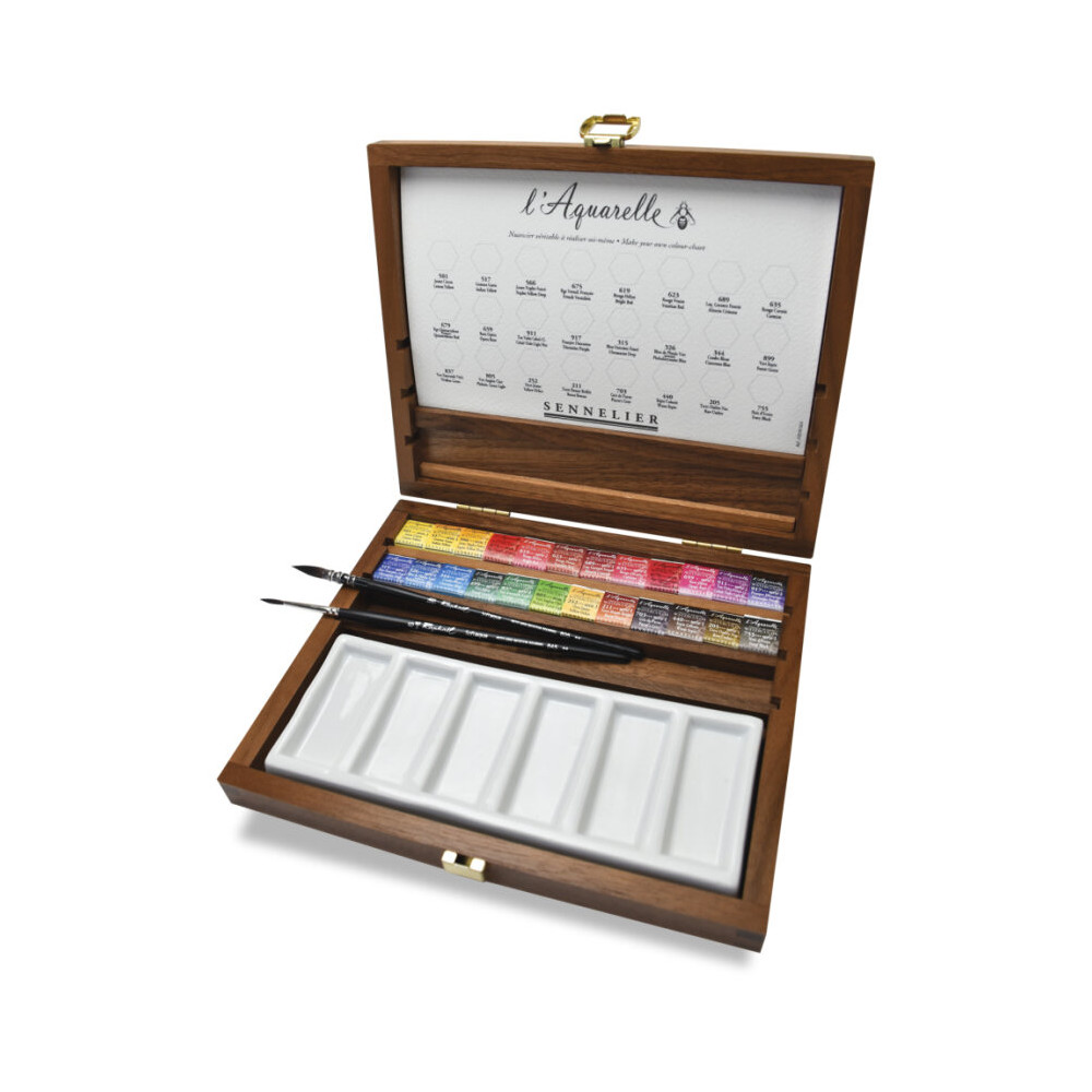 Set of l'Aquarelle watercolor half-pans - Sennelier - 24 pcs.