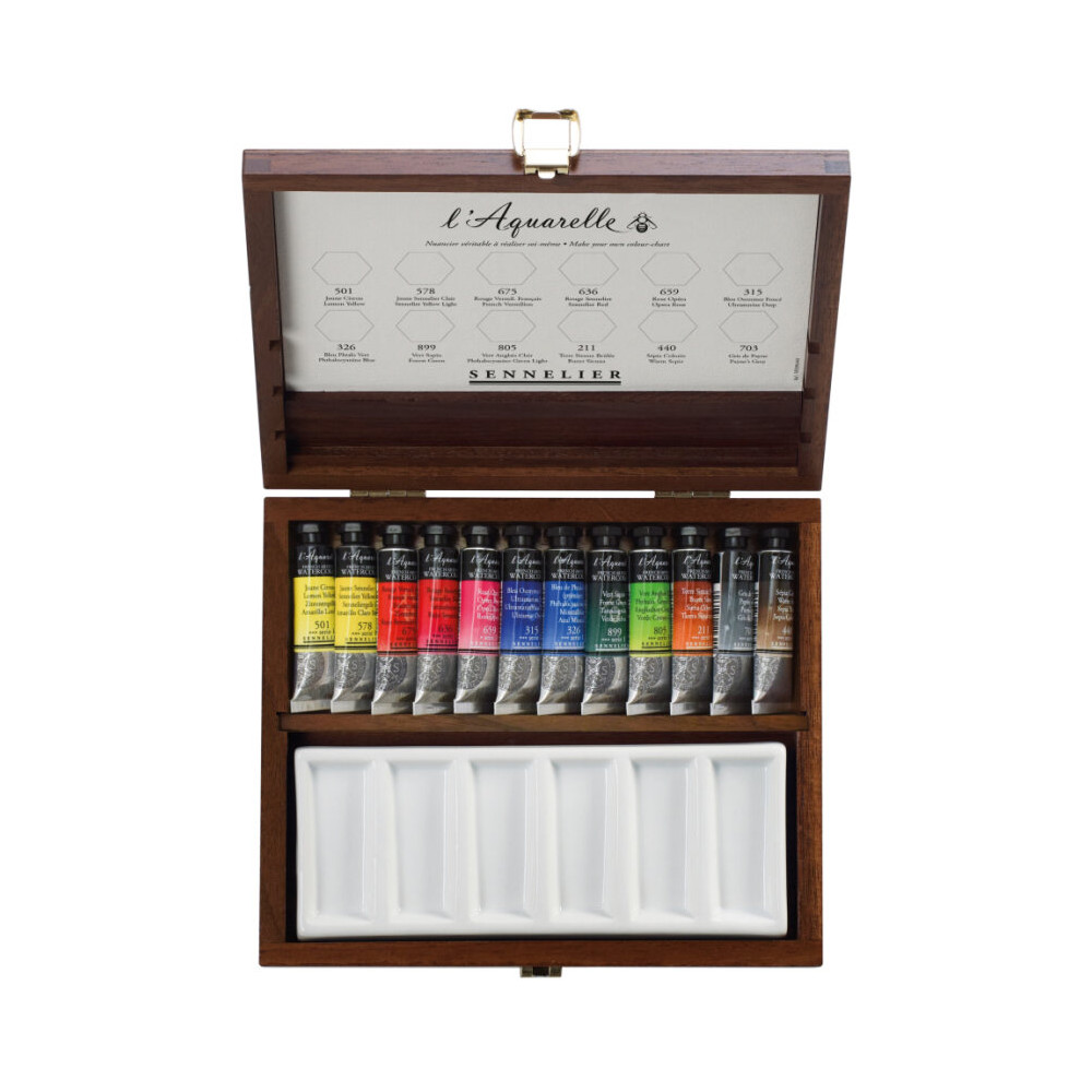 Set of l'Aquarelle watercolor half-pans - Sennelier - 24 pcs.
