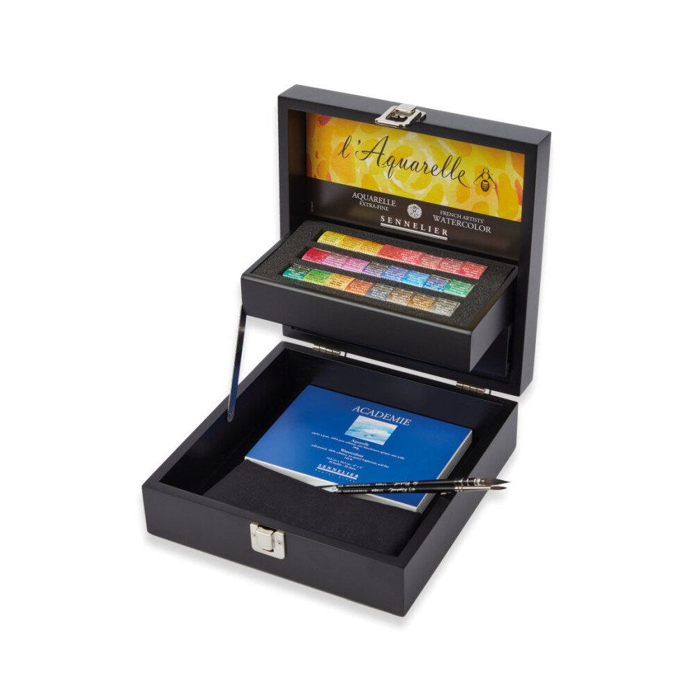 Set of l'Aquarelle watercolor half-pans - Sennelier - 24 pcs.