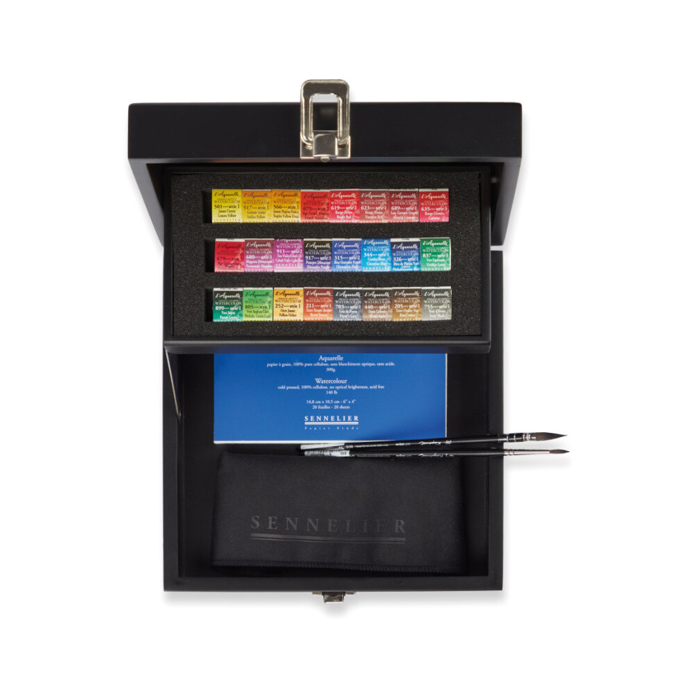 Set of l'Aquarelle watercolor half-pans - Sennelier - 24 pcs.