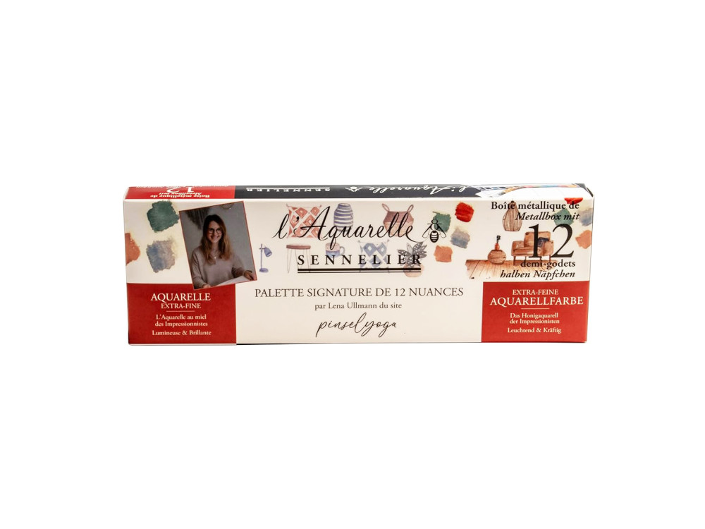 Set of l'Aquarelle Lena Ullmann watercolor half-pans - Sennelier - 12 pcs.