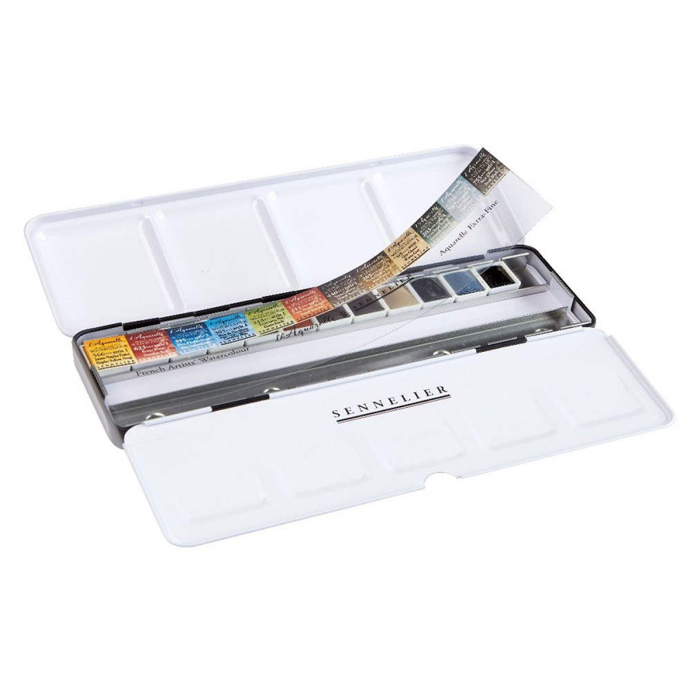 Set of l'Aquarelle Lena Ullmann watercolor half-pans - Sennelier - 12 pcs.