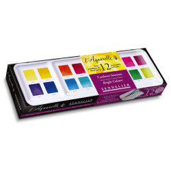 Set of l'Aquarelle watercolor half-pans Bright - Sennelier - 12 pcs.