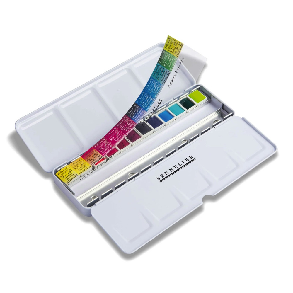 Zestaw akwareli w półkostkach l'Aquarelle Bright - Sennelier - 12 szt.