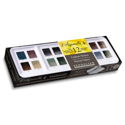 Set of l'Aquarelle watercolor half-pans Neutral - Sennelier - 12 pcs.