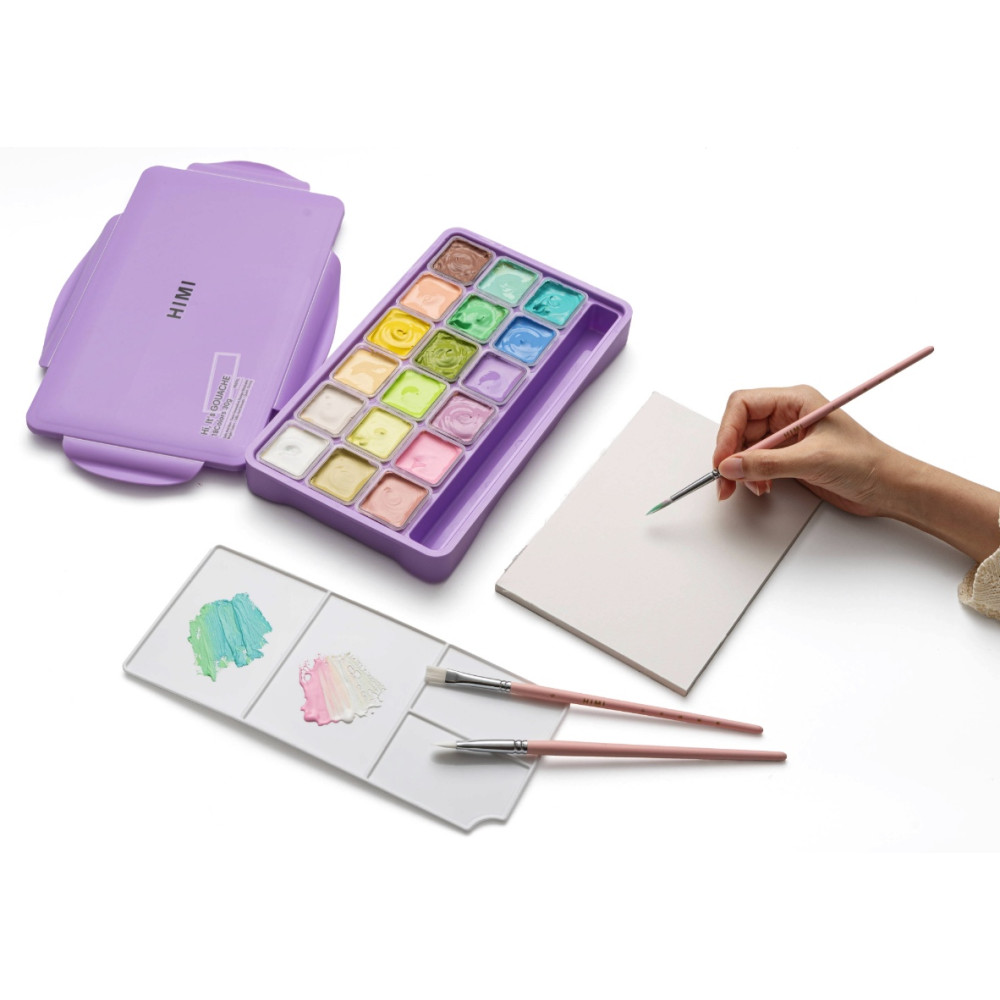 Set of Jelly Cup Pastel Gouache - HIMI - Purple 18 pcs. x 30 g