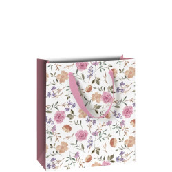 Paper gift bag Flowers - 18 x 8 x 21 cm