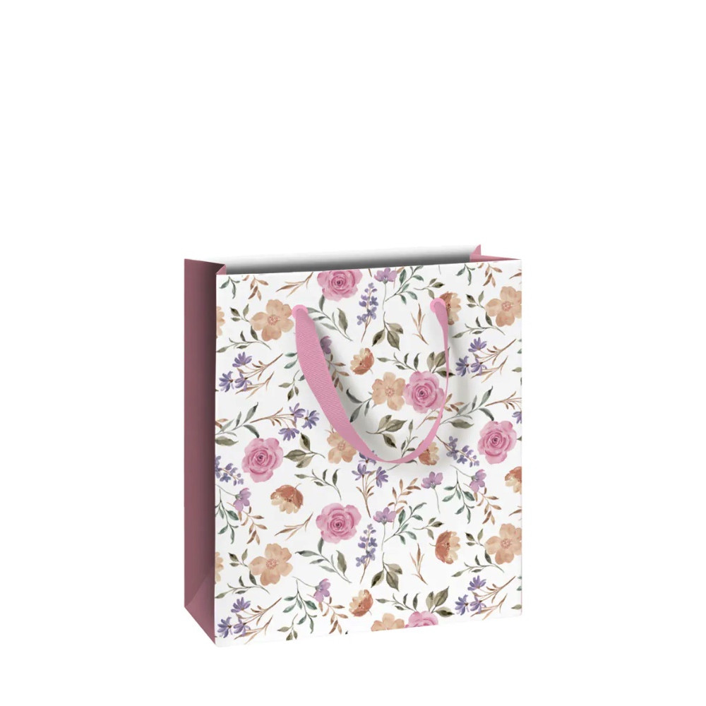 Paper gift bag Flowers - 18 x 8 x 21 cm