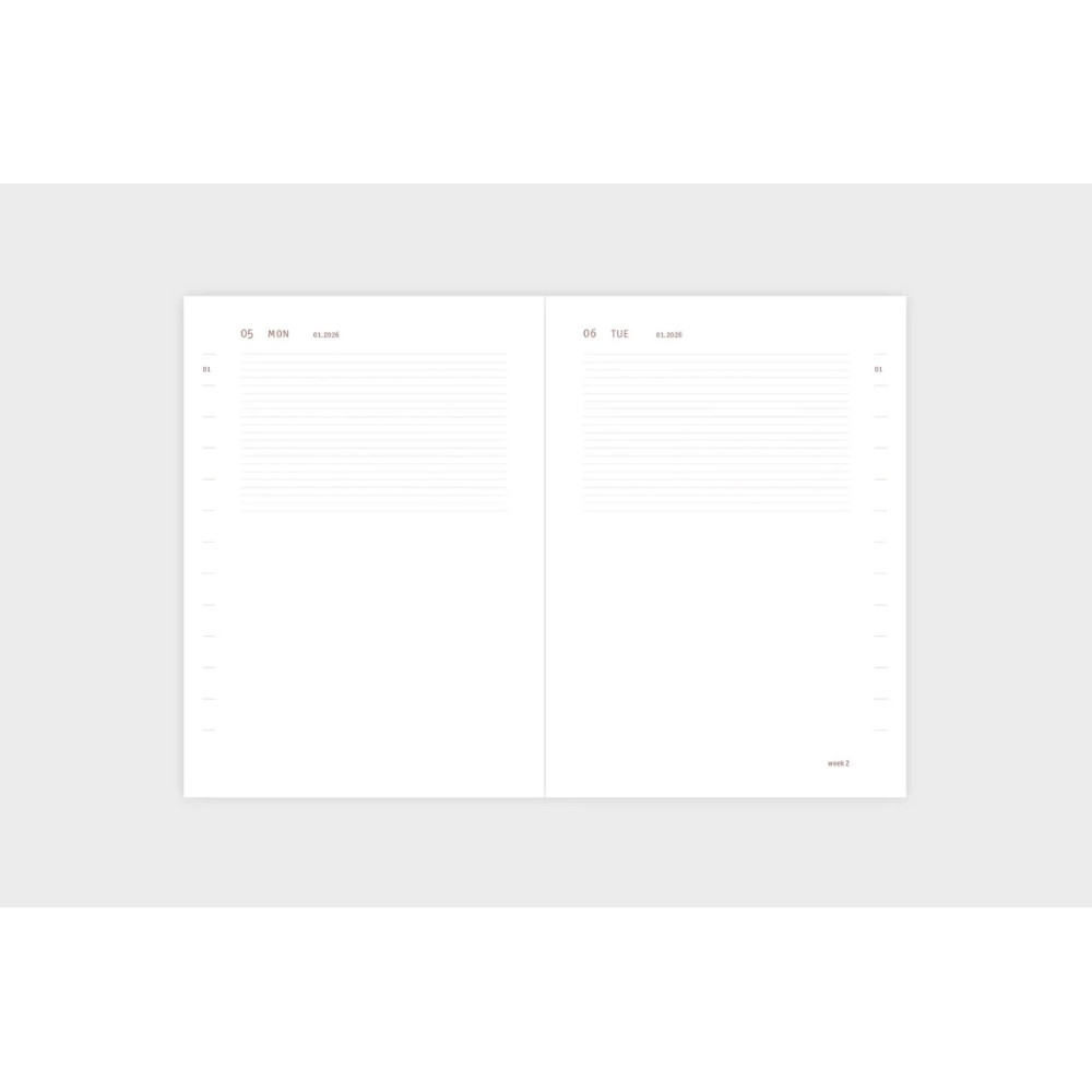 Everyday daily calendar 2026 - Papierniczeni - Pink