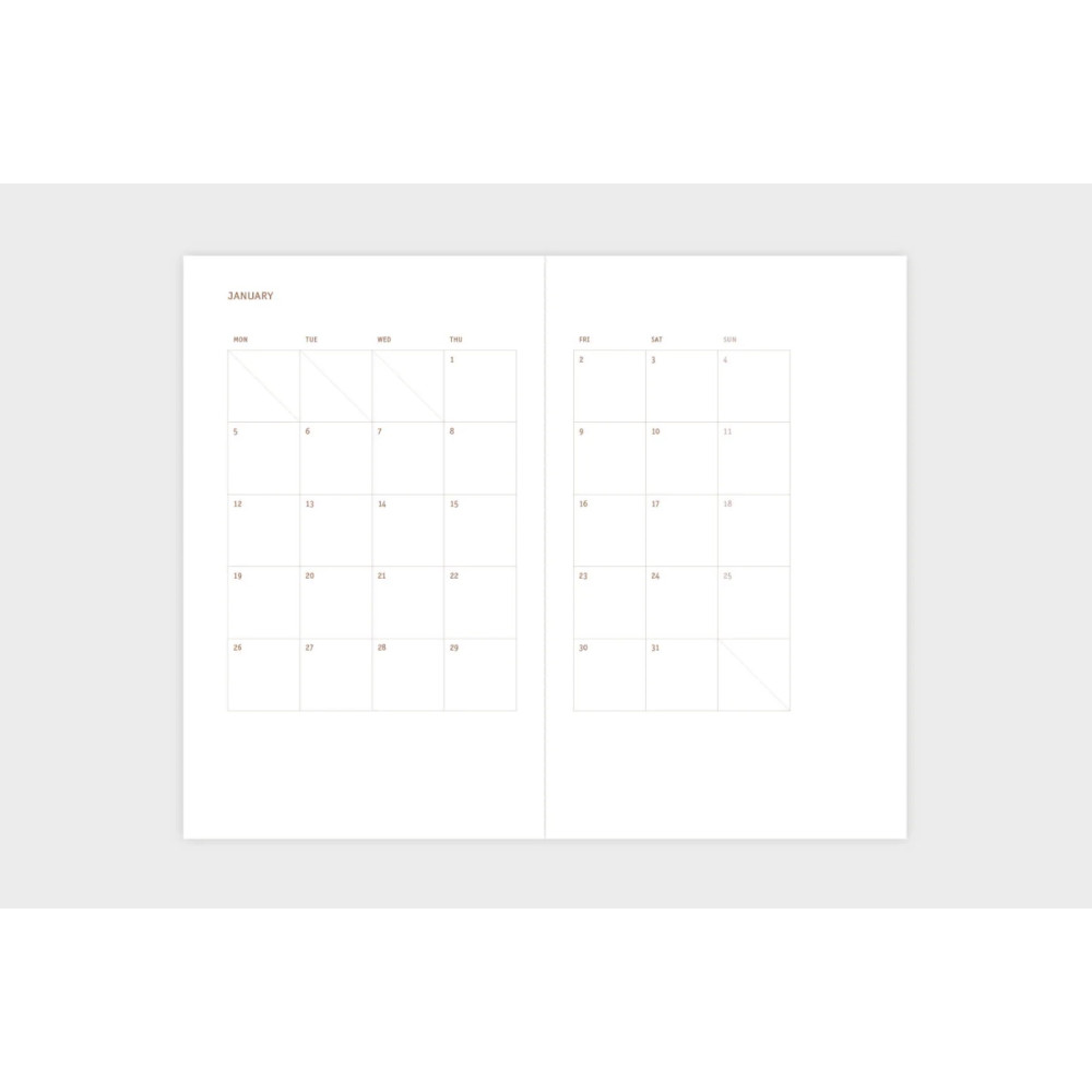 Copper weekly calendar 2026 - Papierniczeni - Chocolate