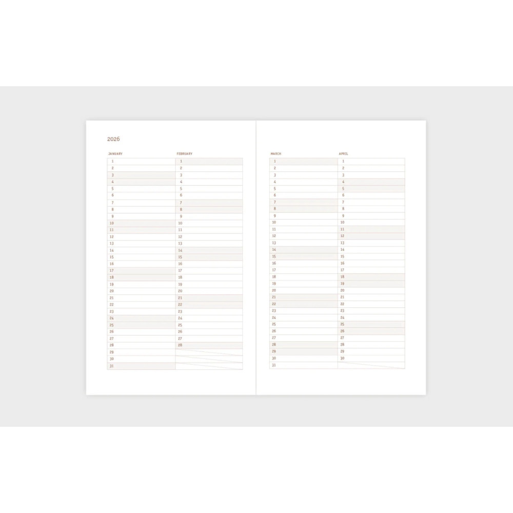 Copper weekly calendar 2026 - Papierniczeni - Graphite