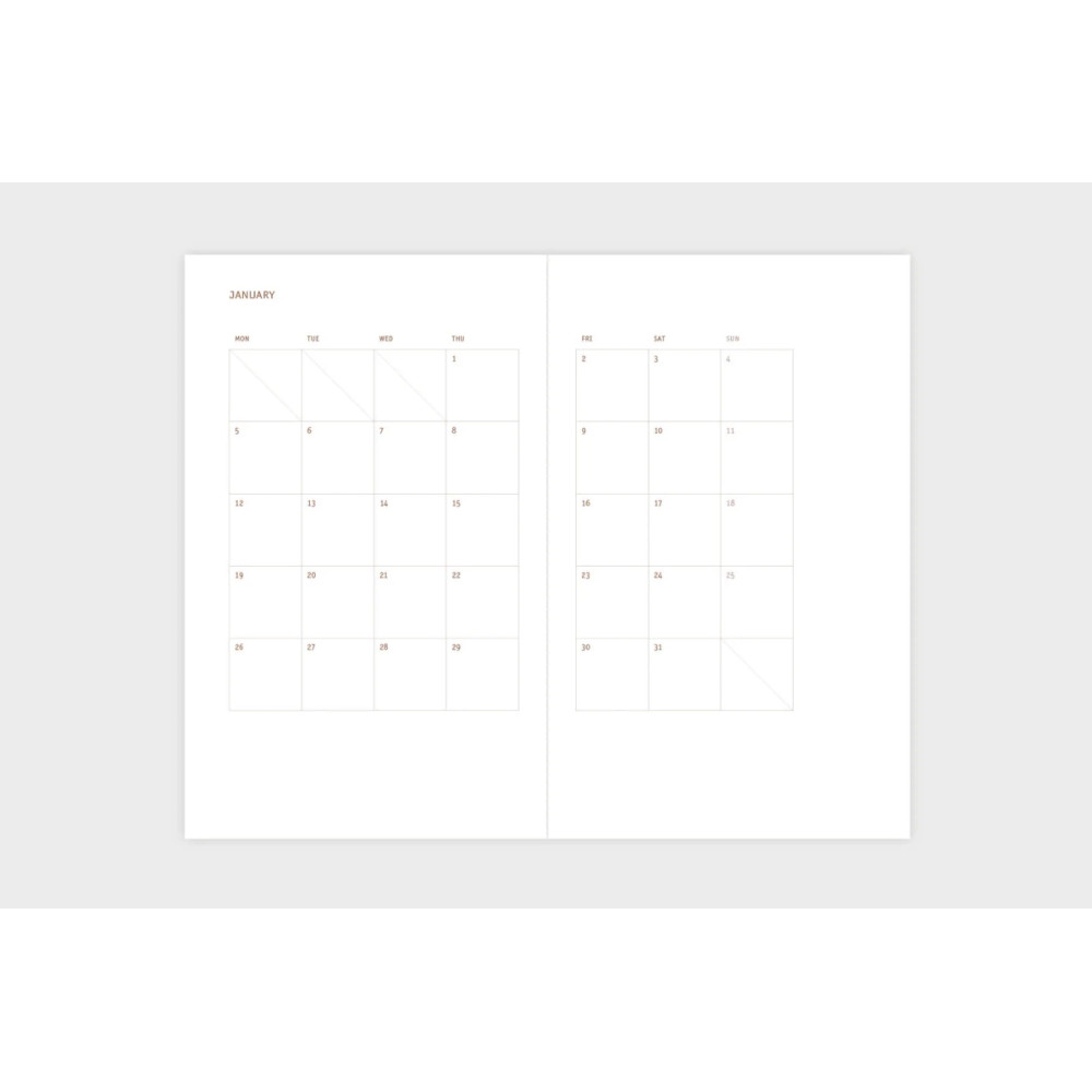 Copper Light weekly calendar 2026 - Papierniczeni - Curcuma