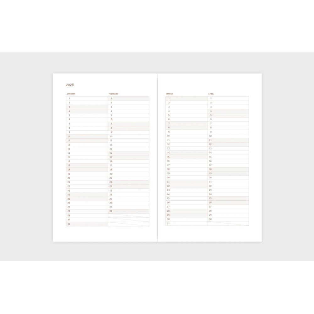 Copper Light weekly calendar 2026 - Papierniczeni - Pine