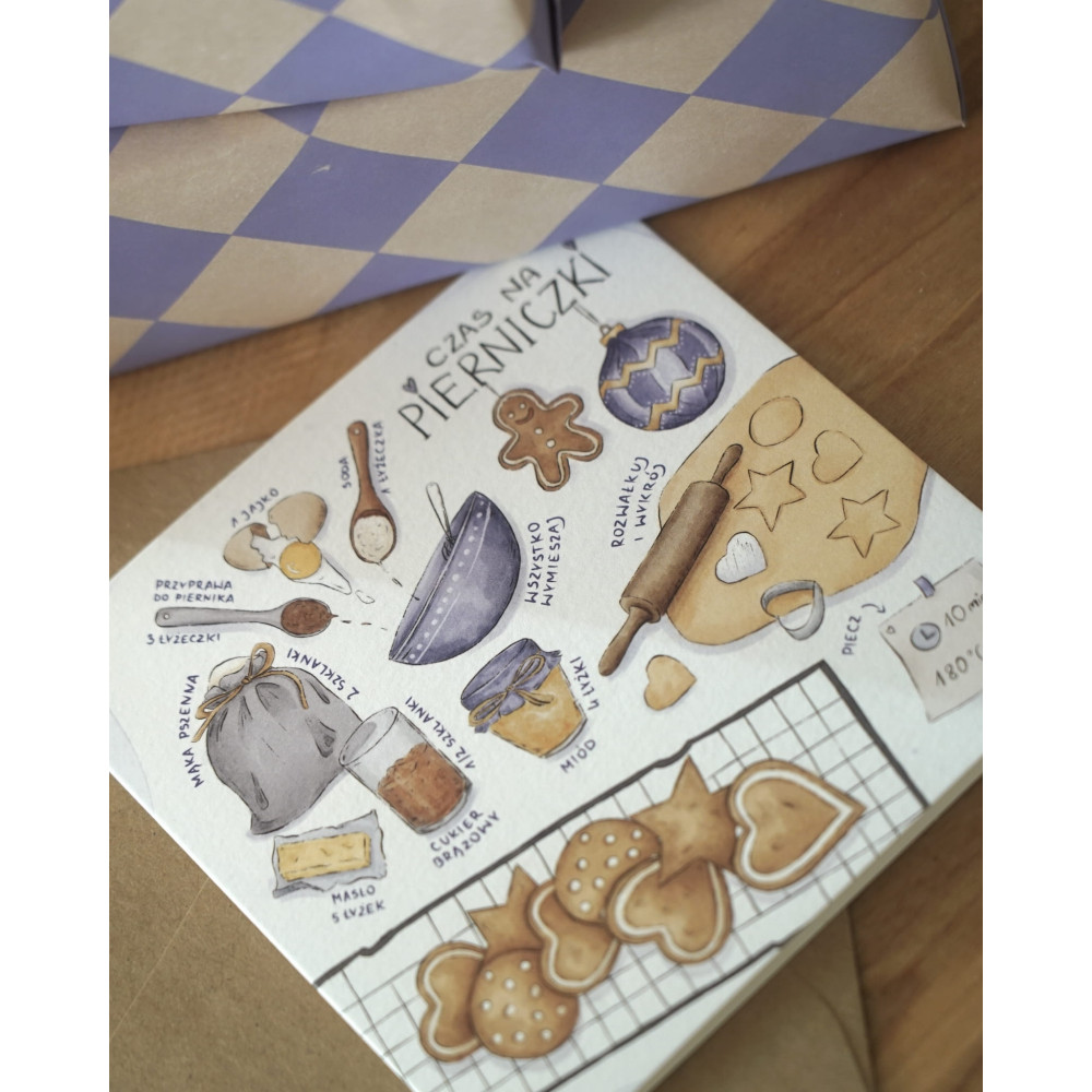 Greeting card - Hi Little - It's time for gingerbread cookies 14,5 x 14,5 cm