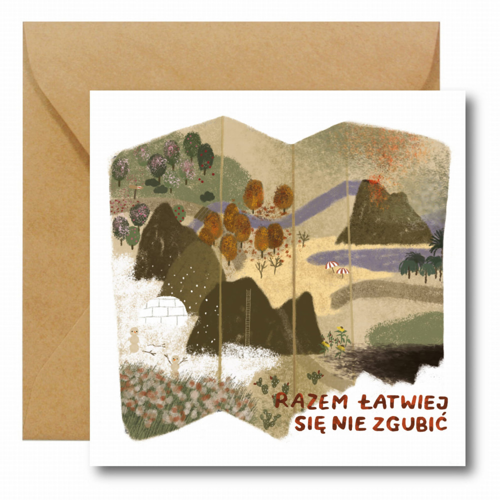 Greeting card - Hi Little - Easier together 14,5 x 14,5 cm