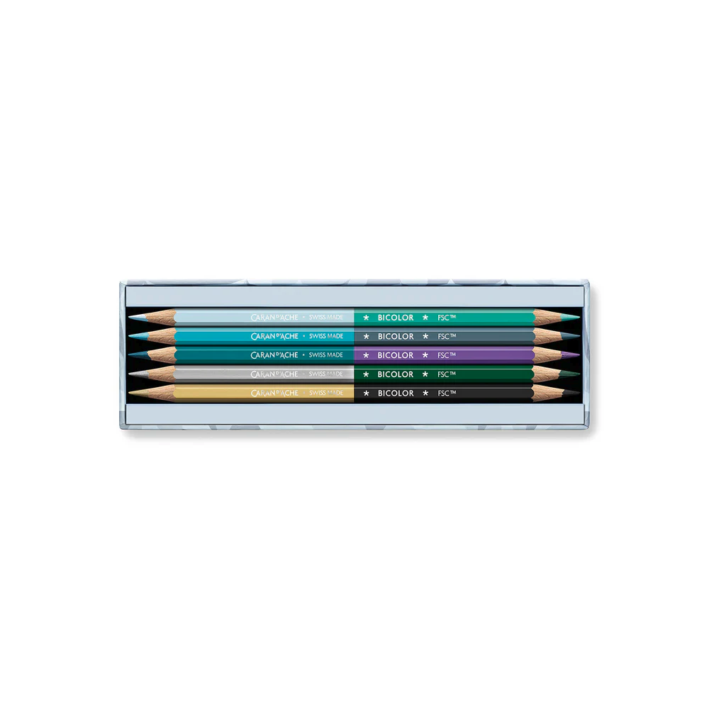 Set of Prismalo Bicolor Limited Edition Alpine Frost colored pencils - Caran d'Ache - 9 pcs.