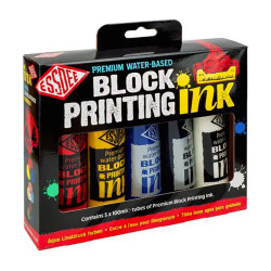 Zestaw farb tuszów do linorytu Block Printing Ink - Essdee - 5 x 100 ml