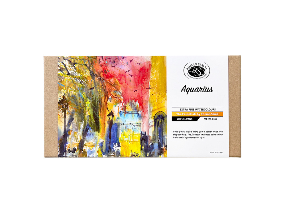 Set of Aquarius watercolor paints The Essentials - Roman Szmal - 28 colors