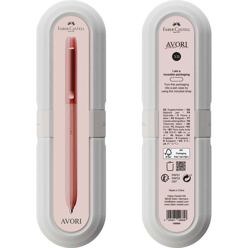 Avori ballpoint pen XB with case - Faber-Castell - Inner Fire