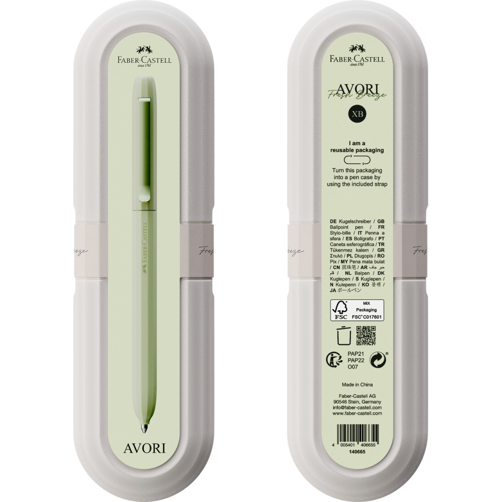 Avori ballpoint pen XB with case - Faber-Castell - Fresh Breeze