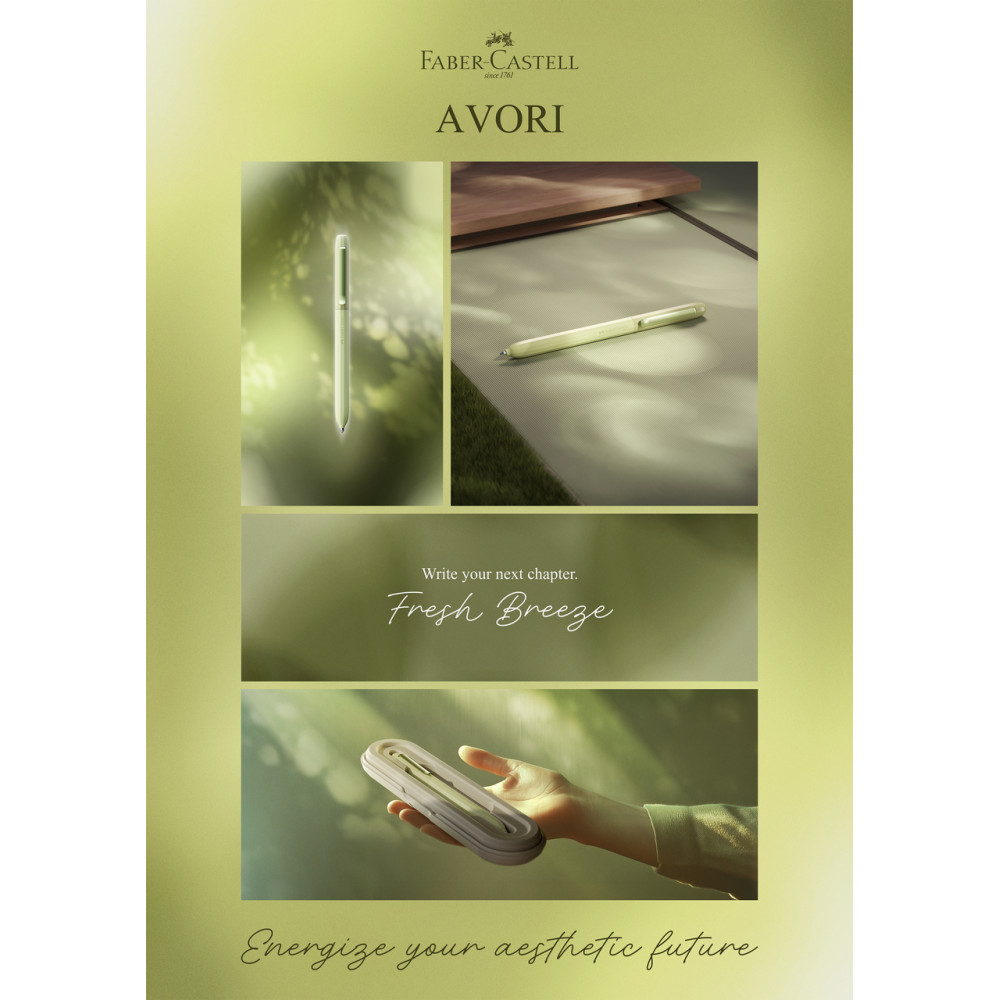 Avori ballpoint pen XB with case - Faber-Castell - Fresh Breeze