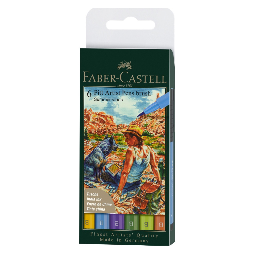 Zestaw pisaków pędzelkowych Pitt Artist Pen Summer Vibes - Faber-Castell - 6 szt.