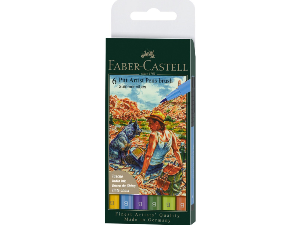 Zestaw pisaków pędzelkowych Pitt Artist Pen Summer Vibes - Faber-Castell - 6 szt.