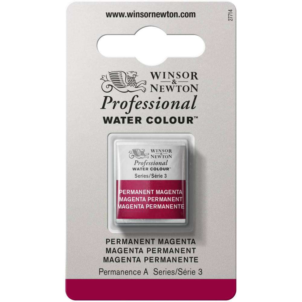 Farba akwarelowa Professional w półkostce - Winsor & Newton - Permanent Magenta