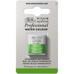 Farba akwarelowa Professional w półkostce - Winsor & Newton - Permanent Sap Green