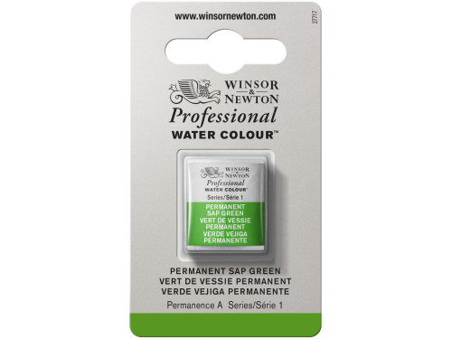 Farba akwarelowa Professional w półkostce - Winsor & Newton - Permanent Sap Green