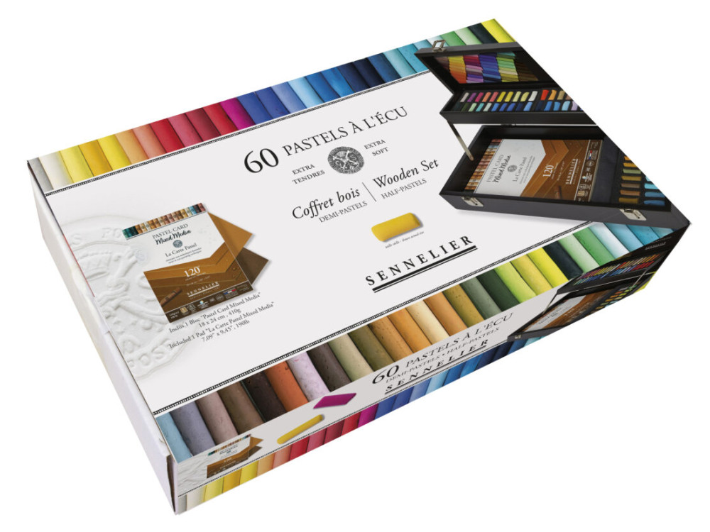 Set of À L'écu Demi-Pastels with pastel card - Sennelier - 60 pcs.