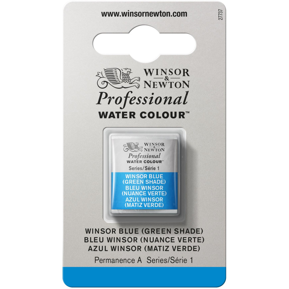 Farba akwarelowa Professional w półkostce - Winsor & Newton - Winsor Blue (Green Shade)