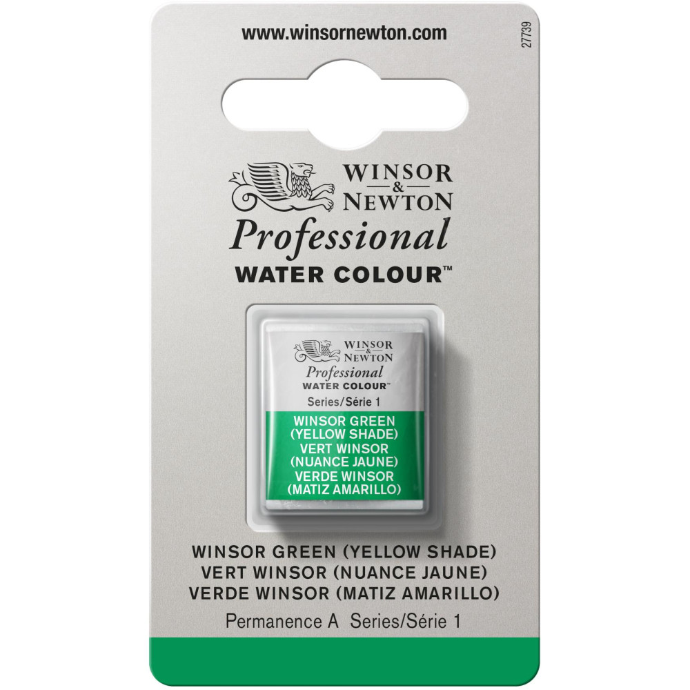 Professional Watercolor half-pan - Winsor & Newton - Winsor Green (Yellow Shade)