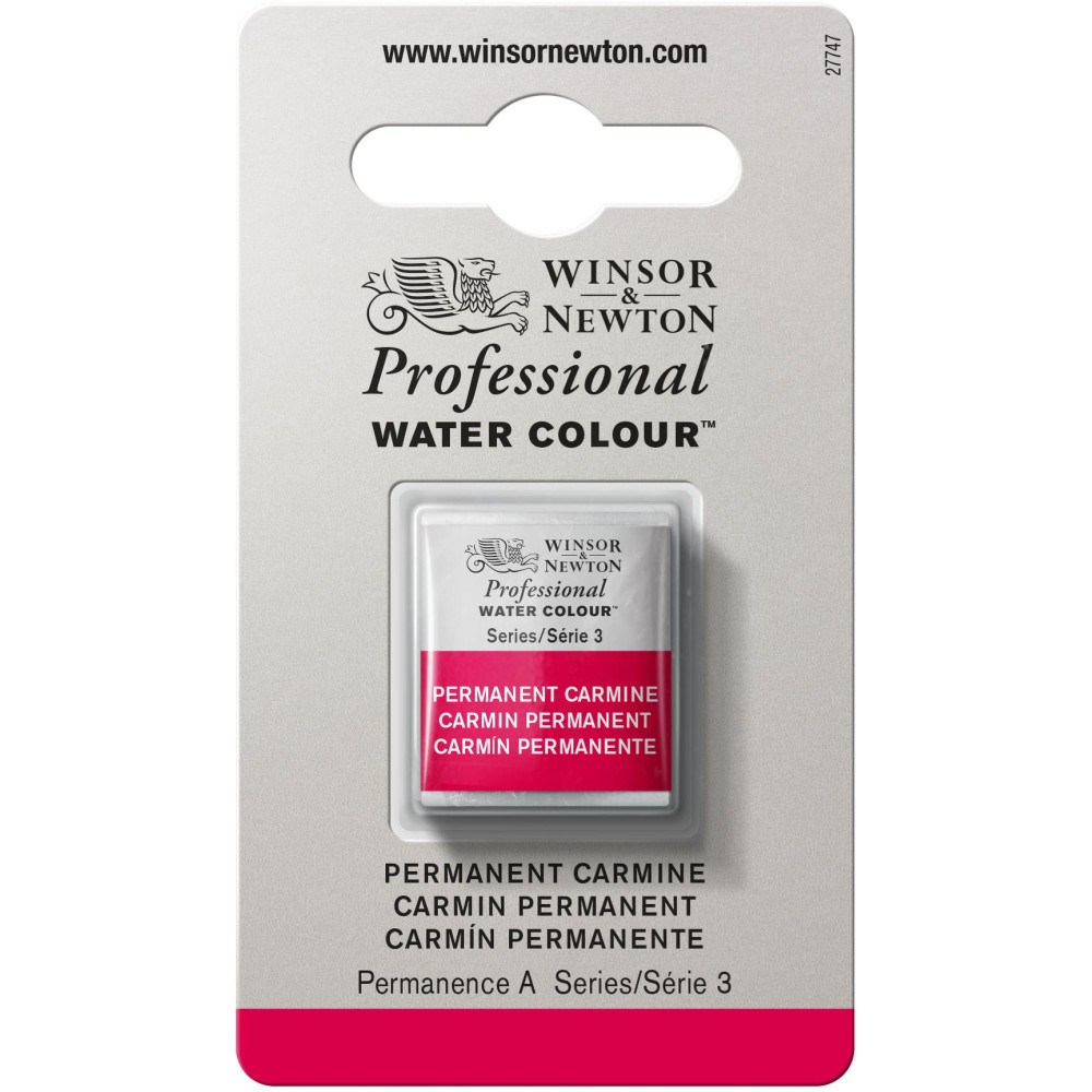 Farba akwarelowa Professional w półkostce - Winsor & Newton - Permanent Carmine